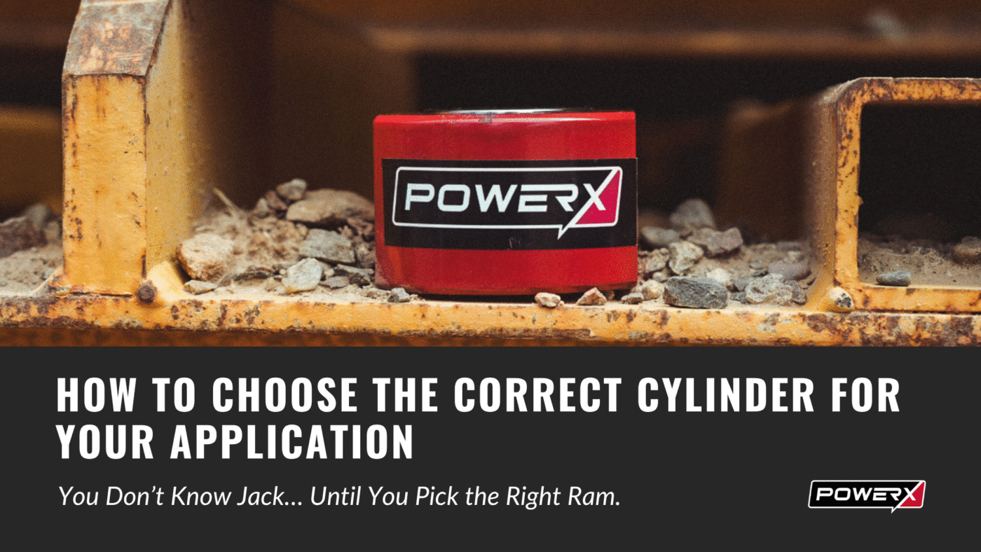 Closeup of a PowerX Flat Body Cylinder on a jobsite.