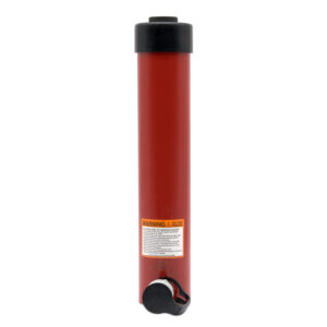 Rear view of single Acting 15 Ton 10 Stroke General Purpose Cylinder product photo against a white background