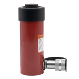 Side view of a Single Acting 15 Ton 4 Stroke General Purpose Cylinder product photo against a white background