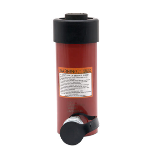 Rear view of a Single Acting 15 Ton 4 Stroke General Purpose Cylinder product photo against a white background