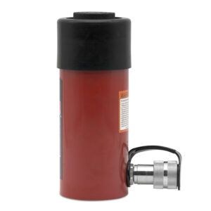 Side view of a Single Acting 25 Ton 4 Stroke General Purpose Cylinder product photo against a white background