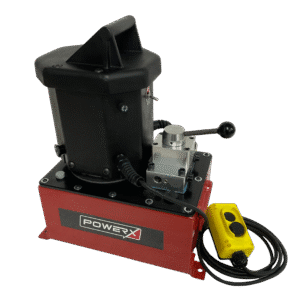 Electric Pump 4 Way 3 Position Manual Valve universal motor 2 gal reservoir 28 cu in/min flow with pendant 10,000 psi - PE284-03MC-16F-B-01